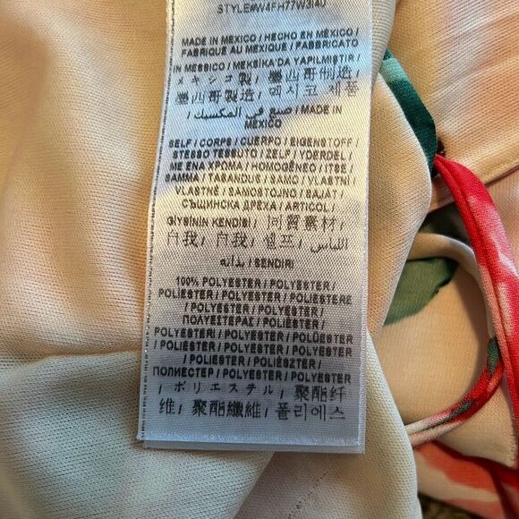 Guess Los Angeles Women's Multicolor Floral Tie Back Cropped Top Medium - Picture 9 of 9